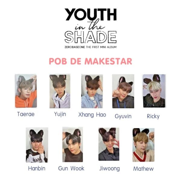 ZEROBASEONE 1st Mini Album YOUTH IN THE SHADE POB de Makestar - DongSong  Shop